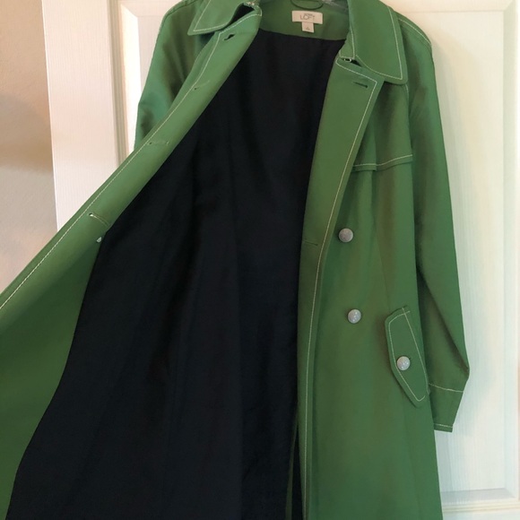 LOFT Vintage Green Trench Coat - Picture 4 of 6